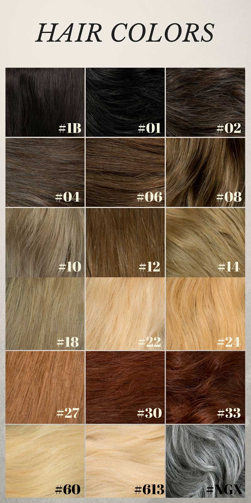 Hair Extensions Colors