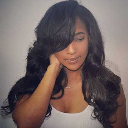 Client wearing our Raw Hair Extensions