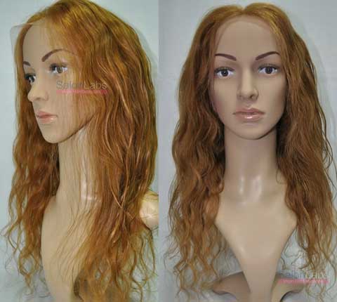 FULL LACE WIG -REMY PURE NATURAL WAVY #008 LIGHT CHESTNUT BROWN